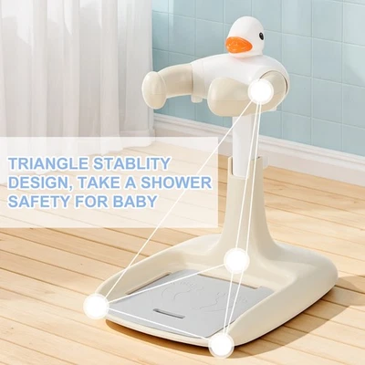 Babybadeständer Skalierbar stehende Baby, Kinder Duschhilfe Dusche Ständer, Grau - Bild 1 von 4