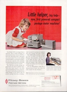1961 Pitney Bowes PRINT AD features Postage Meter - Picture 1 of 1