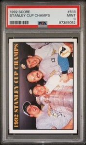 1992-93 Score - #518 Stanley Cup Champs PSA 9 - Picture 1 of 2