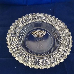 Gib uns diesen Tag unseren täglichen Brot Servierteller Glas Weizengarbe überbacken 11" - Bild 1 von 2