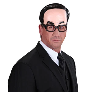 Kinnlose Maske Mann Opa Halbmaske Herr mit Brille Plastikmaske Halbglatze Masken - Bild 1 von 2
