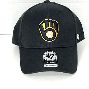 Milwaukee Brewers ‘47 Brand MVP Navy Blue MLB Baseball Adjustable Hat Cap NEW - Picture 1 of 6
