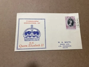 Singapore 1953 FDC +QEII Coronation SG#G25 +Bi-Color HM Crown Cachet - Picture 1 of 2