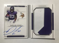 2017 NATIONAL TREASURES DALVIN COOK ROOKIE SIGNATURES 03/99 BOOKLET PATCH AUTO