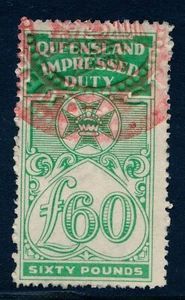 Australia - 1939 Queensland Revenue, £60 Impressed Duty stamp, BF269 - Picture 1 of 4
