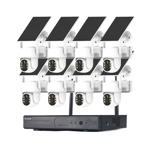 8CH Solar Battery Home Wireless Security Camera System w/ PTZ Dome Surveillance - Picture 1 of 14