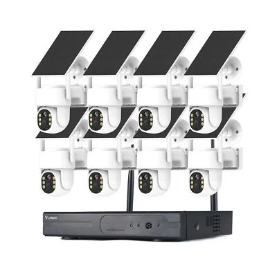 8CH Solar Battery Home Wireless Security Camera System w/ PTZ Dome Surveillance  - Image 1 of 4