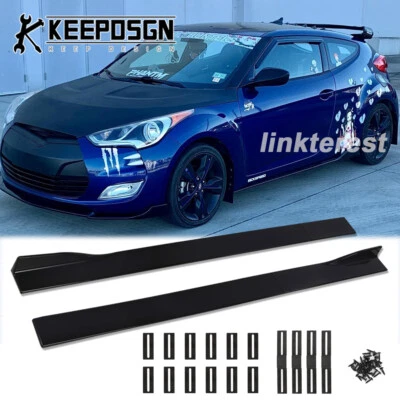 GLOSSY Side Skirts Lower Extension Spiltter Rocker Panel for Hyundai VELOSTER - Image 1 of 4