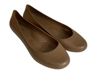 OKABASHI Georgia Soft Jelly Ballet Flats Women Size 8 Brown USA Made - Picture 1 of 7