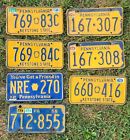 PA License Plates 1958, 1966, 1978, 1985, 1997,  Lot of 7 has 2 sequential sets