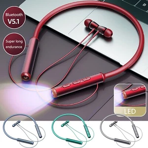 For Samsung Wireless Bluetooth 5.1 Headset LED Neckband Earphone Sport Headphone - Picture 1 of 37