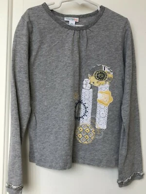 Naartjie Niñas 8 Apliques de Encaje Recortado Top Gris-Melange Otoño 2012 Foto 1 de 3