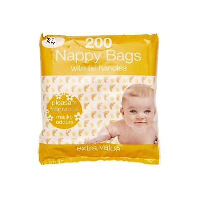 Nappy Bags Fragranced Nappy Bag With Tie Handles (1 X 200 Bags) Low Cost • 3.63£