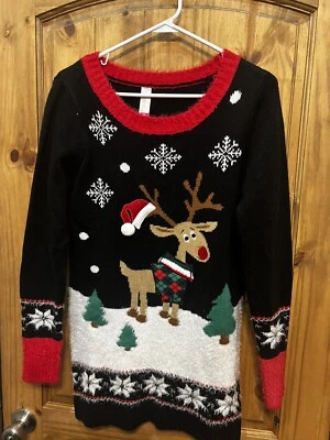 Sudadera NO Boundaries Reindeer para mujer Navidad cuello redondo talla grande Foto 1 de 4