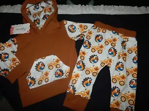 Boutique Boys 70cm 6-12 Months NWT Turkey Tractor Thanksgiving set Outfit - Picture 1 of 6