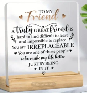 Best Friend/True Friend Gifts Transparent Table Ornament-Acrylic Desc Decoration - Picture 1 of 6