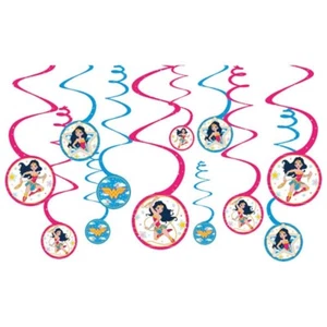 Young DC WONDER WOMAN Swirl Decoration Girl Birthday Decoration Party Supplies - Picture 1 of 3
