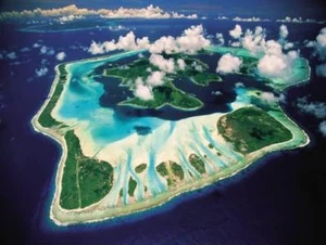 Luftaufnahme, Bora Bora, Französisch-Polynesien - Paul Chesley Beach Druck Poster 51x38 - Bild 1 von 1
