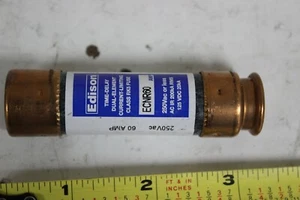 Edison ECNR60 Dual Element Zeitverzögerung Klasse RK5 Sicherung 3er-Pack Sicherungen - Bild 1 von 3