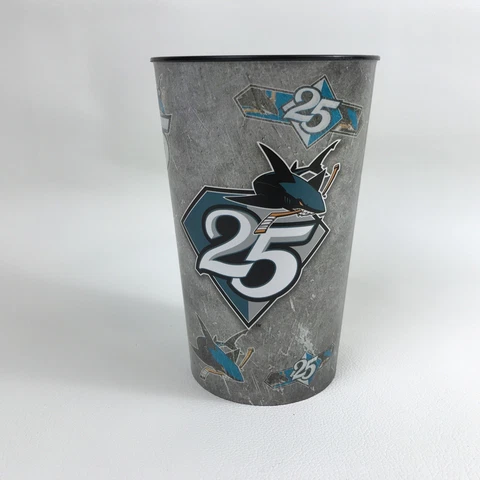 San Jose Sharks NHL 25 Anniversary Tumbler Souvenir Plastic Cup 32 Oz Rare Cover