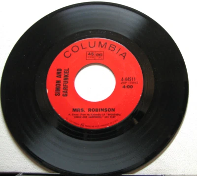 45 RPM Single---  SIMON AND GARFUNKEL:  MRS. ROBINSON + OLD FRIENDS / BOOKENDS - Image 1 of 2