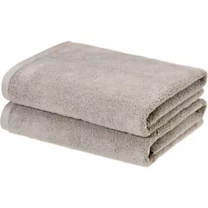 2 Piece Quick-Dry Oversize Bath Towel, 100% Cotton, Platinum, 54" x 30" - Picture 1 of 6