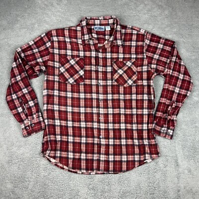 Haband Ice House Shirt Mens XL Red Plaid Flannel Lumberjack Cabincore Camp - Image 1 of 4