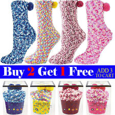 Womens Winter Thermal Fluffy Boots Pompom Socks with Cupcake Xmas Gifts Wrapping
