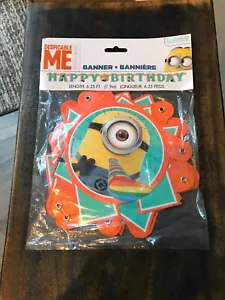 Despicable Me Minion Made Happy Birthday Banner Length 6.25 Ft NEW! SOLD OUT! - Picture 1 of 7
