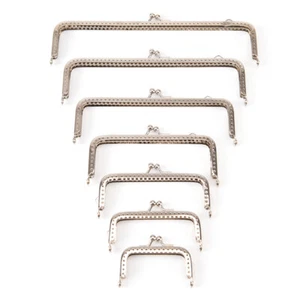 1pc Retro Alloy Metal Flower Purse Bag DIY Craft Frame Kiss Clasp Lock Silver!AU - Picture 1 of 15