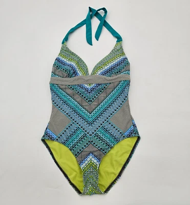 Prana Lahari One Piece Swimsuit Women's Size XS Teal Blue Green Halter W3TOBALL3 - Image 1 of 4