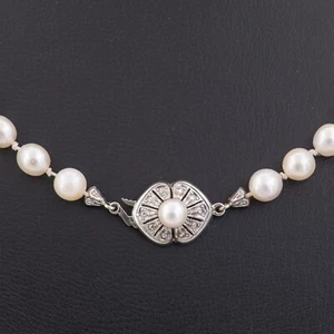 51 cm / 9,8-5,8 mm ø - Akoya Perlenkette Gold 585/14K Verschluss Wilh. Müller xx - Bild 1 von 8