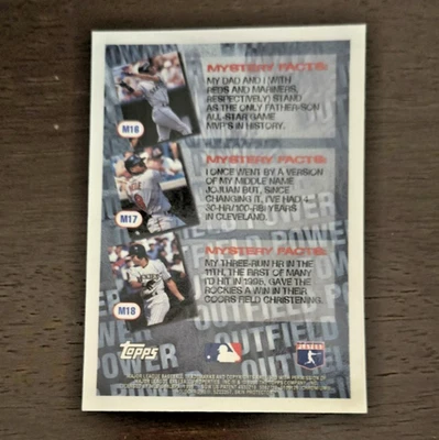 1996 Topps Mystery Finest - Baseball - # M16 M17 M18 Unpeeled - Image 1 of 2