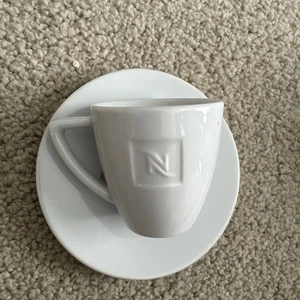 Nespresso Demitasse Pair Of Espresso Cups & Saucers Coffee White Germany - Picture 1 of 3
