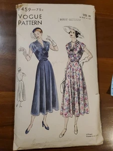Vogue 6459 Einteiler Kleid, 1948, Größe 20, B38" H41" UNVOLLSTÄNDIG - Bild 1 von 2