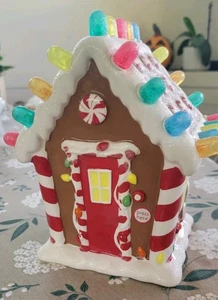 2008 Hallmark Gumdrop Lebkuchenhaus musikalisch beleuchtet Sammlerstück Weihnachten - Bild 1 von 6
