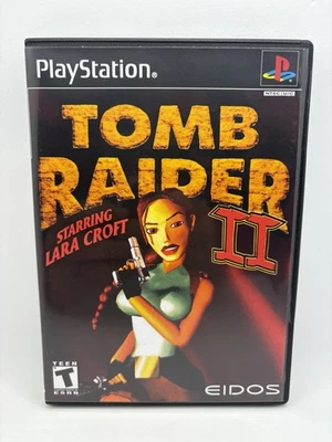 PS1 Tomb Raider 2 II PS1 CIB (Sony PlayStation) OEM estojo PS e arte personalizada - Imagem 1 de 4