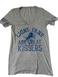 Vintage  victoria secret PINK detroit lions Fans are great kissers tshirt Y2K - Picture 1 of 7
