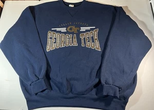 Vintage GEORGIA-GA TECH-YELLOW JACKETS SWEATSHIRT-2XL NCAA FOOTBALL Shirt - Picture 1 of 5