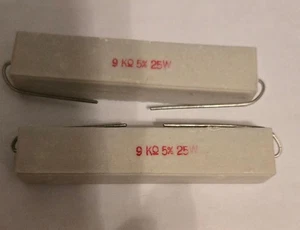 Resistencia de alimentación de cemento Wirewound de 25 vatios 9000 ohmios US STOCK 2 piezas - Imagen 1 de 2