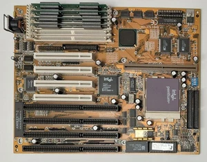 Gigabyte GA-586HX 1.56 Sockel 7 ISA retro Mainboard + Pentium 166MHz + 32MB RAM - Bild 1 von 3