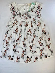 Mason & Belle Tempesta Lace Detail Floral Tank Top NWT Women’s Large Off White - Picture 1 of 8