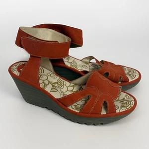 Fly London Cupido Damen-Keilsandalen mohnorange Größe 6,5-7 Plateau - Bild 1 von 7