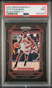 2022-23 Panini Prizm Monopoly Scottie Barnes #84 Black 1/1 PSA 9 Raptors - Picture 1 of 2