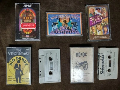 Various Music Cassetteset Of 6 Tapes Collection ACDC,1945,Late 30s,3- Sealed - Image 1 of 4