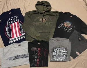Harley Davidson Motorcycles Shirts verschiedene Größen 7 Stück GRATIS BEANIE - Bild 1 von 12
