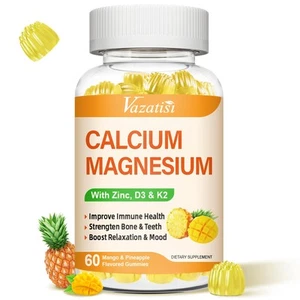 Calcium Magnesium Zink Gummis mit Vitamin D3 und K2, Magnete mit hoher Absorption... - Bild 1 von 8