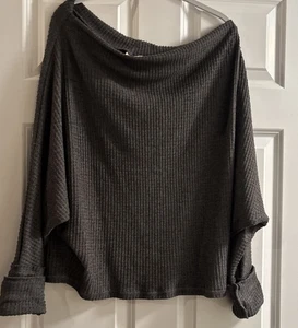 Elan Waffle-Knit Dolman-Sleeve Of The Shoulder  Top - Picture 1 of 5