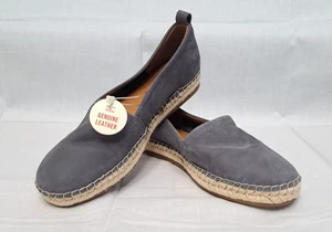 Mocassini espadrillas donna Lucky Brand 6,5 Loretto grigio pelle scamosciata nuovi con etichette - Foto 1 di 8