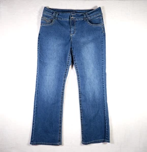 Pantalones de mezclilla para mujer Angels azules pierna recta 14W lavado medio bordados - Imagen 1 de 12